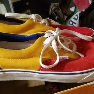 yellow and blue vans shoes